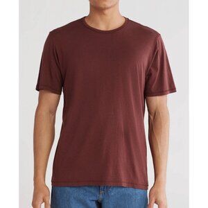 rag & bone Men's Lightweight Casual Solid Crew T-Shirt Cotton Lyocell Spice Plum